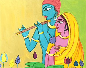 Radha and Krishna (Water colour)