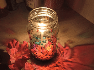 Candle Holder (Glass Painting)